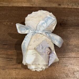 NWT My Blankee by Luca Charles Minky Dot Velour Satin Trim Baby Blanket Lovey